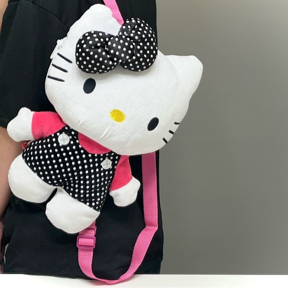 Hello Kitty Plush Polka-Dot Backpack - Picture 1 of 7